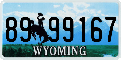 WY license plate 8999167