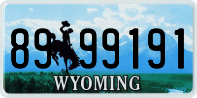 WY license plate 8999191