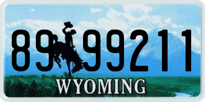 WY license plate 8999211