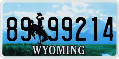 WY license plate 8999214
