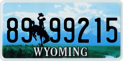 WY license plate 8999215