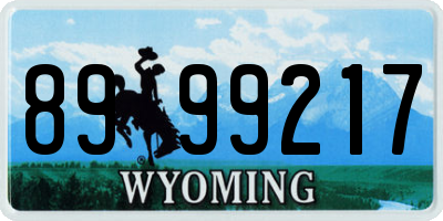WY license plate 8999217