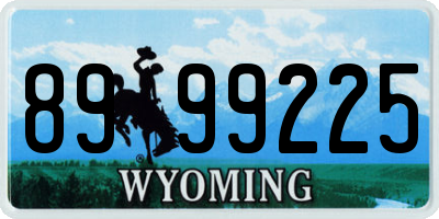WY license plate 8999225