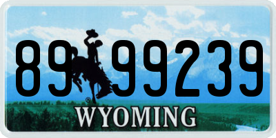 WY license plate 8999239