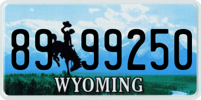 WY license plate 8999250