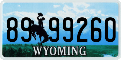 WY license plate 8999260