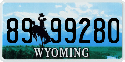 WY license plate 8999280