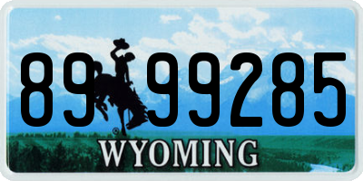 WY license plate 8999285