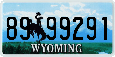WY license plate 8999291