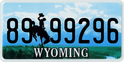 WY license plate 8999296