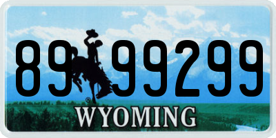 WY license plate 8999299