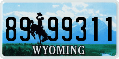 WY license plate 8999311
