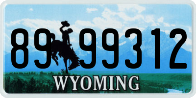 WY license plate 8999312