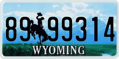 WY license plate 8999314