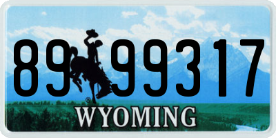 WY license plate 8999317