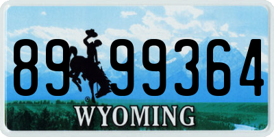 WY license plate 8999364