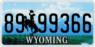WY license plate 8999366