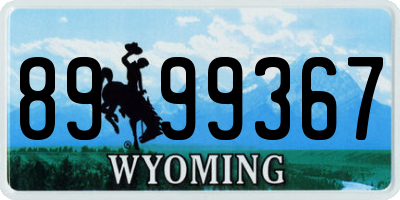 WY license plate 8999367