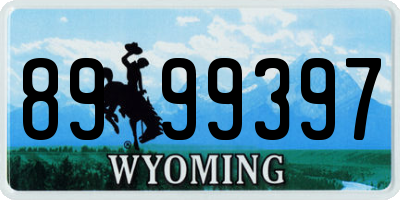 WY license plate 8999397