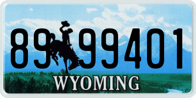 WY license plate 8999401