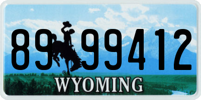 WY license plate 8999412