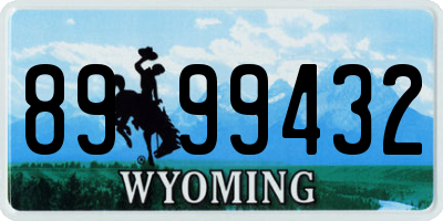 WY license plate 8999432