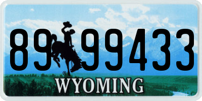 WY license plate 8999433