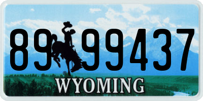 WY license plate 8999437