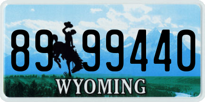 WY license plate 8999440