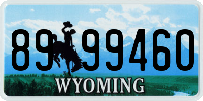WY license plate 8999460