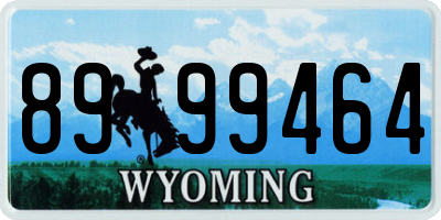 WY license plate 8999464