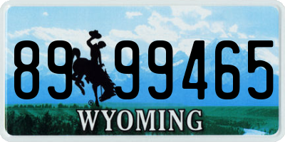 WY license plate 8999465
