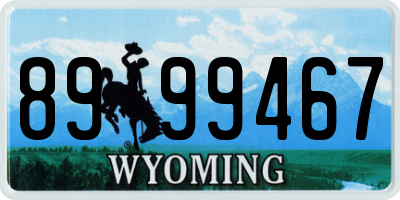 WY license plate 8999467