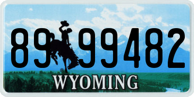 WY license plate 8999482