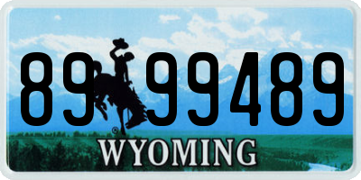 WY license plate 8999489