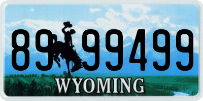 WY license plate 8999499