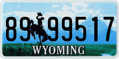 WY license plate 8999517