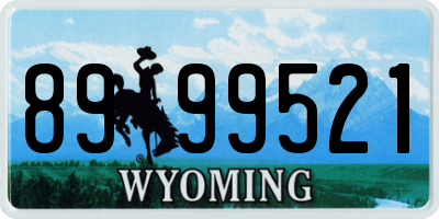 WY license plate 8999521