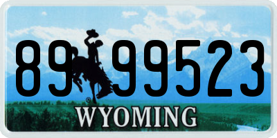 WY license plate 8999523