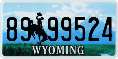 WY license plate 8999524