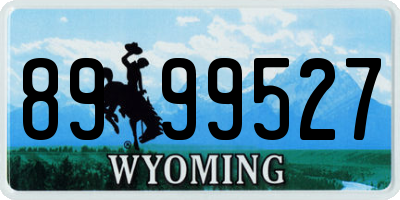 WY license plate 8999527