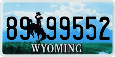 WY license plate 8999552
