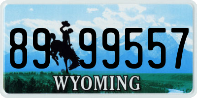 WY license plate 8999557