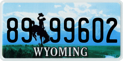 WY license plate 8999602