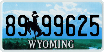 WY license plate 8999625