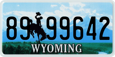 WY license plate 8999642