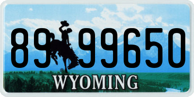 WY license plate 8999650