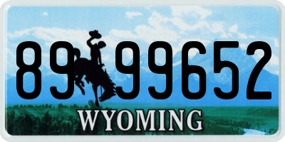 WY license plate 8999652