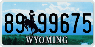 WY license plate 8999675