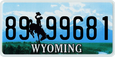 WY license plate 8999681